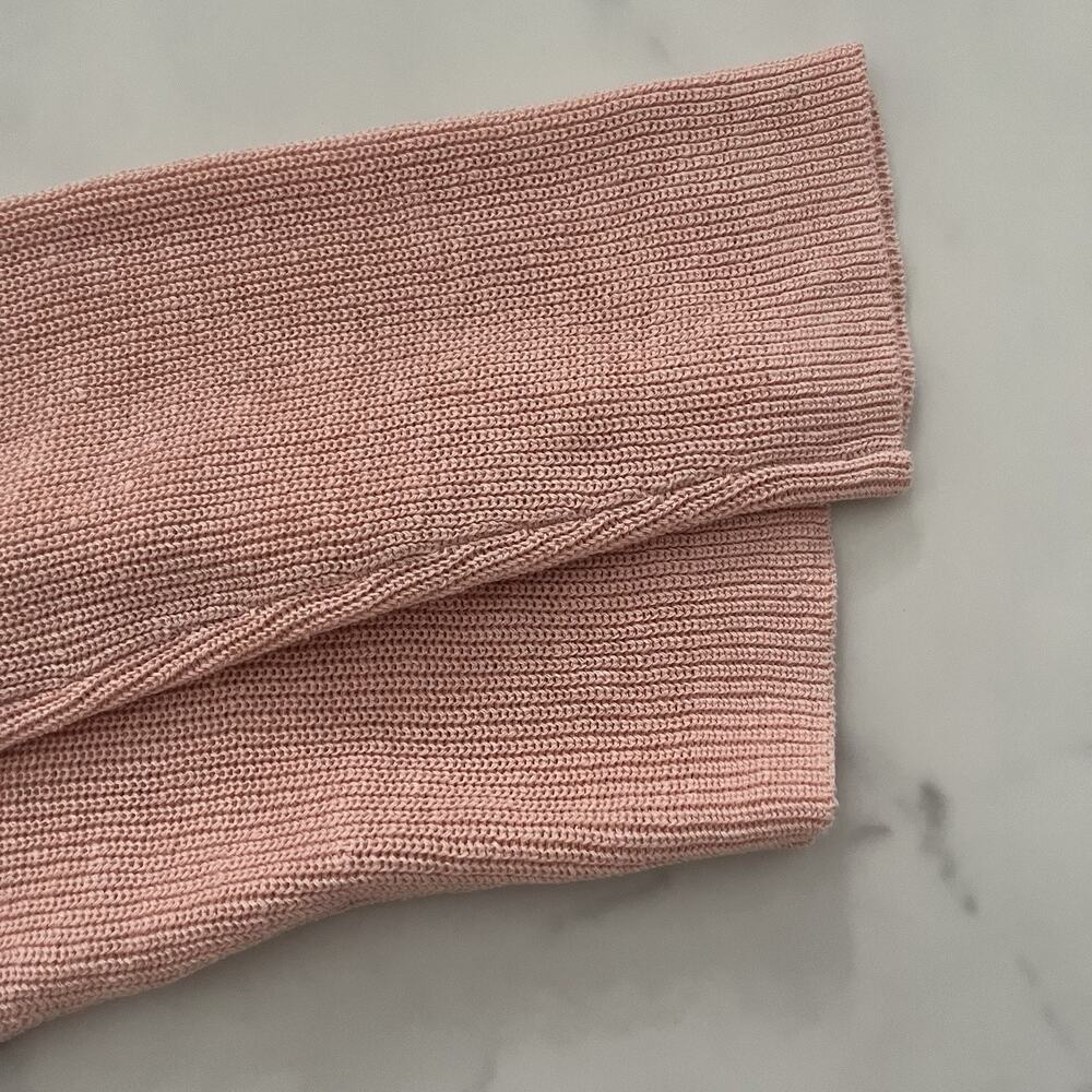 Eileen Fisher Long Organic Linen & Cotton Cardigan Pink Sz M minimalist Coastal - Picture 6 of 11